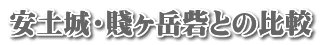 安土城・賤ヶ岳砦との比較